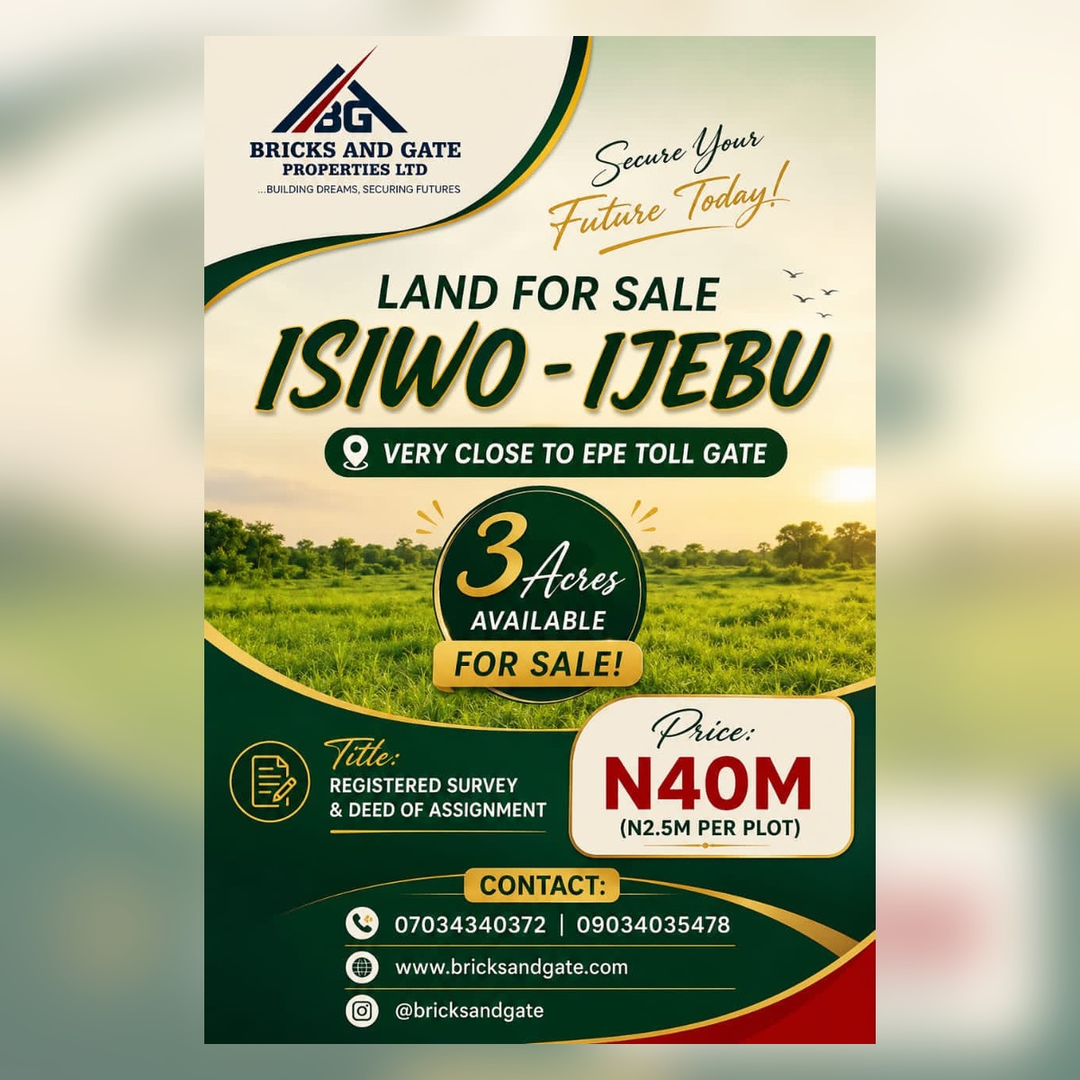 Prime Land at Isiwo-Ijebu